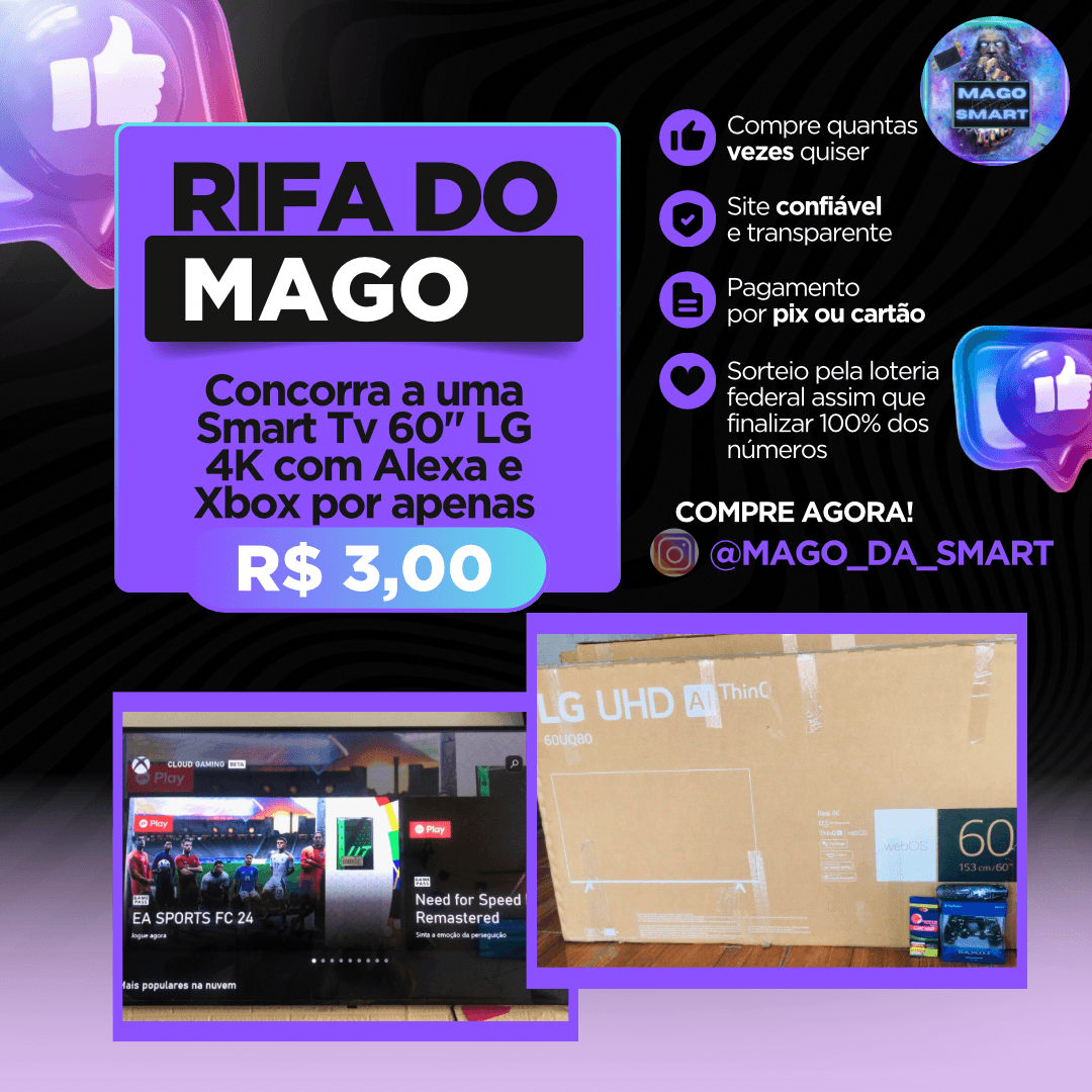 RIFA SMART TV 60" LG 4K COM ALEXA E XBOX